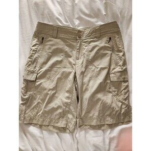 Women's COLUMBIA Silver Ridge Size 10x10 Nylon Cargo Shorts Beige Hike Camping